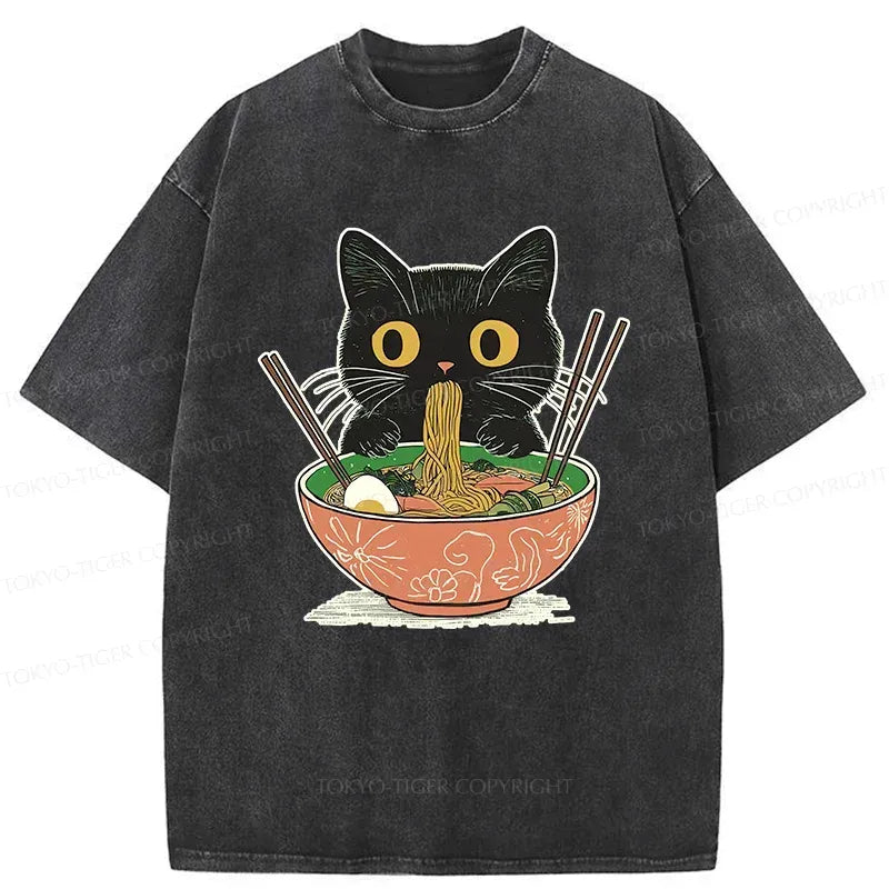 Funny Cat Steals Ramen Tee for Summer
