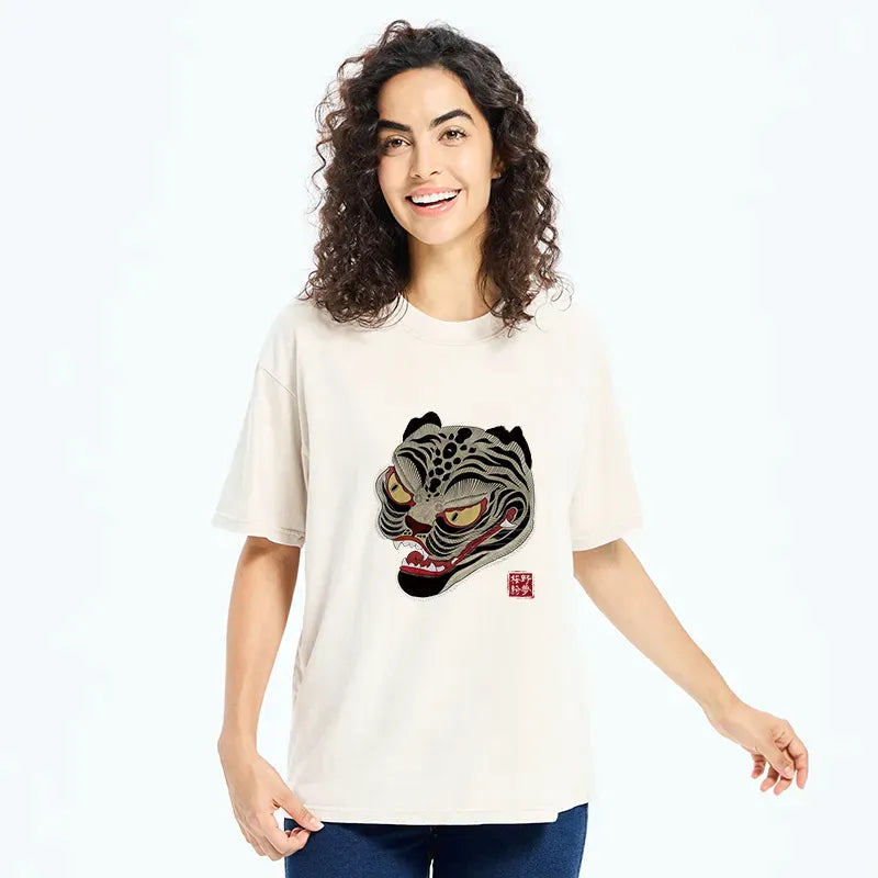 Vintage Ukiyo-e Tiger Tee for Summer