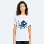 Kyoto-Lion Japanese Ink Blue Octopus Art Classic T-Shirt