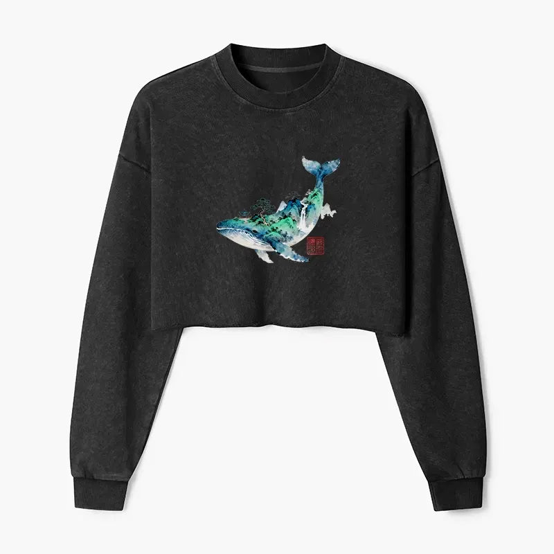 Kyoto-Lion Landscape Crop Sweatshirt for Anime Convention