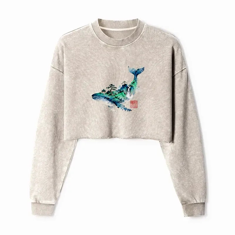 Kyoto-Lion Landscape Crop Sweatshirt for Anime Convention