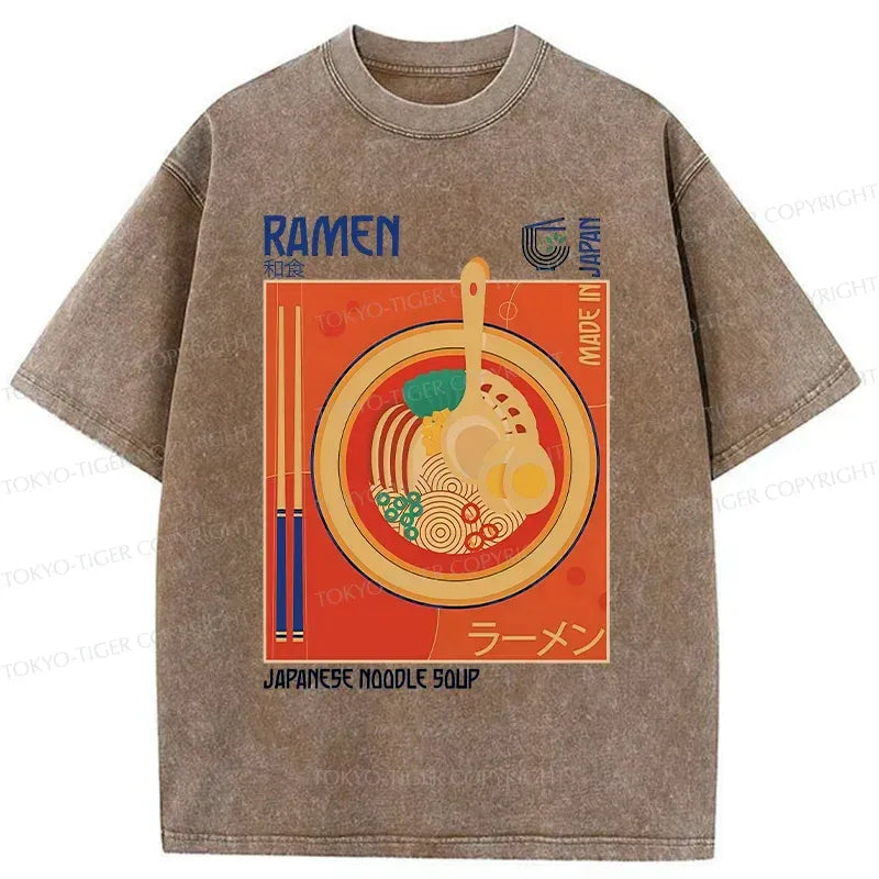 Japanese Vintage Washed T-Shirt for Daily Wear