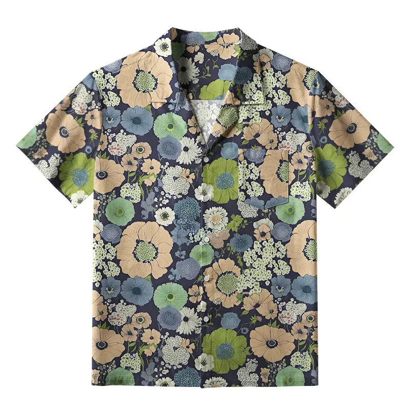 Sakura Print Hawaiian Shirt for Streetwear Style