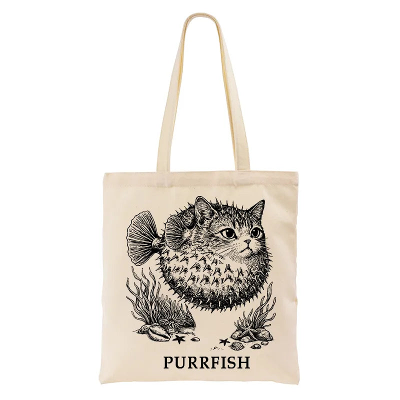 Kyoto-Lion Spiky Puffer With Cute Cat Head Tote Bag