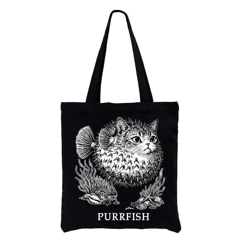 Kyoto-Lion Spiky Puffer With Cute Cat Head Tote Bag