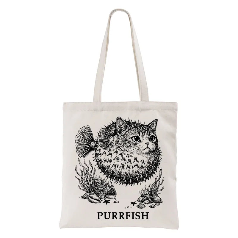 Kyoto-Lion Spiky Puffer With Cute Cat Head Tote Bag