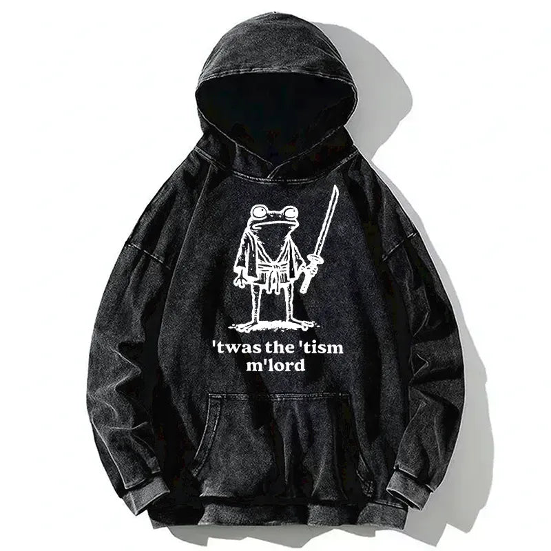 Kyoto Lion Washed Hoodie for Unisex