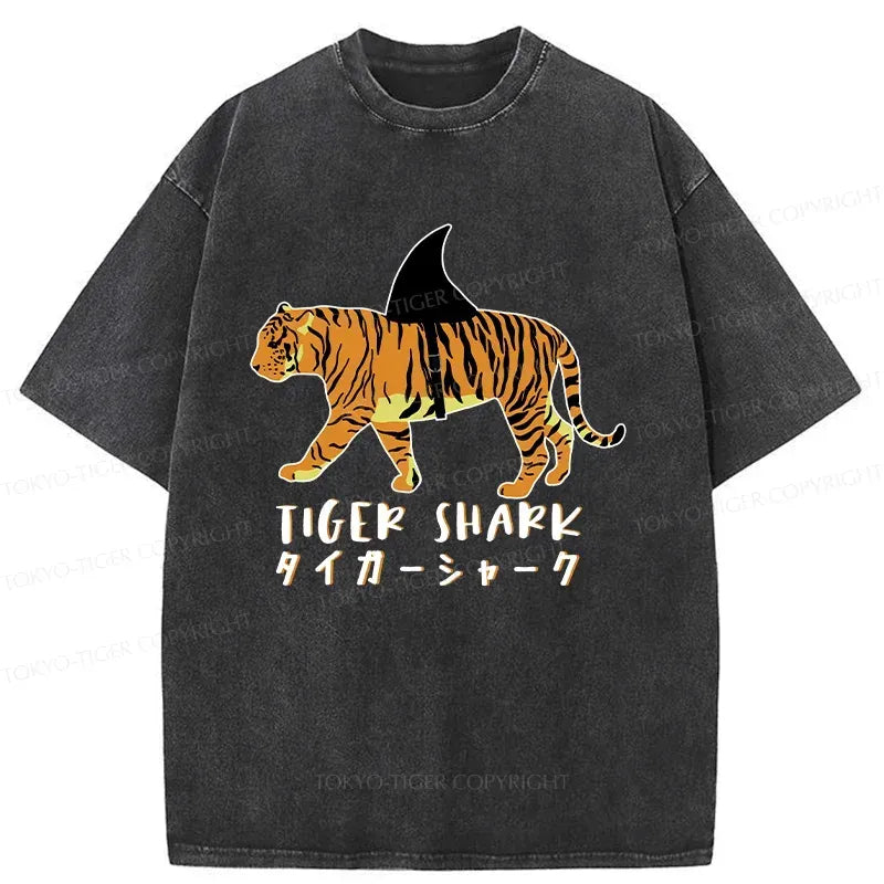 Washed Japanese Tiger Tee for Casual Wear