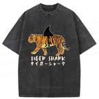 Washed Japanese Tiger Tee for Casual Wear
