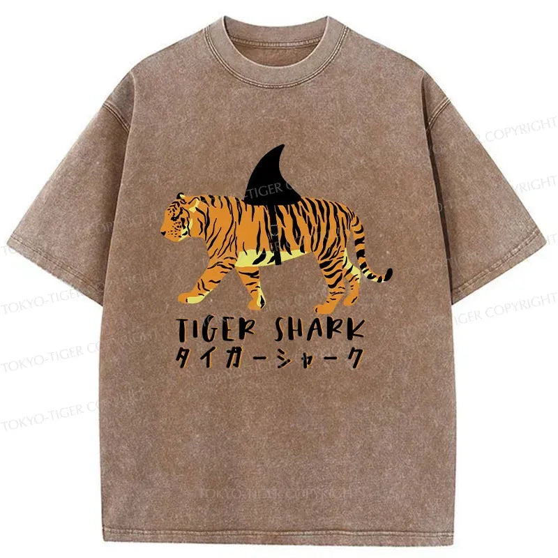 Washed Japanese Tiger Tee for Casual Wear