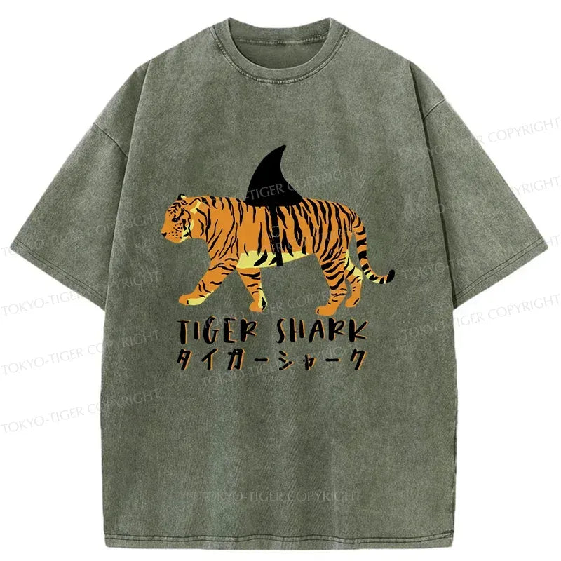 Washed Japanese Tiger Tee for Casual Wear