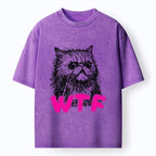 Kyoto-Lion Angry And Sloppy Cat Washed T-Shirt