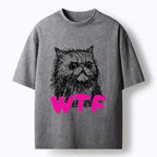 Kyoto-Lion Angry And Sloppy Cat Washed T-Shirt