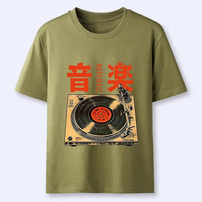 Kyoto-Lion Retro Music Record Player Classic T-Shirt