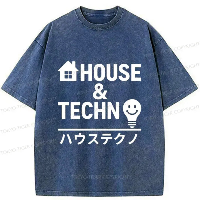 Kyoto-Lion Tech House Washed T-Shirt
