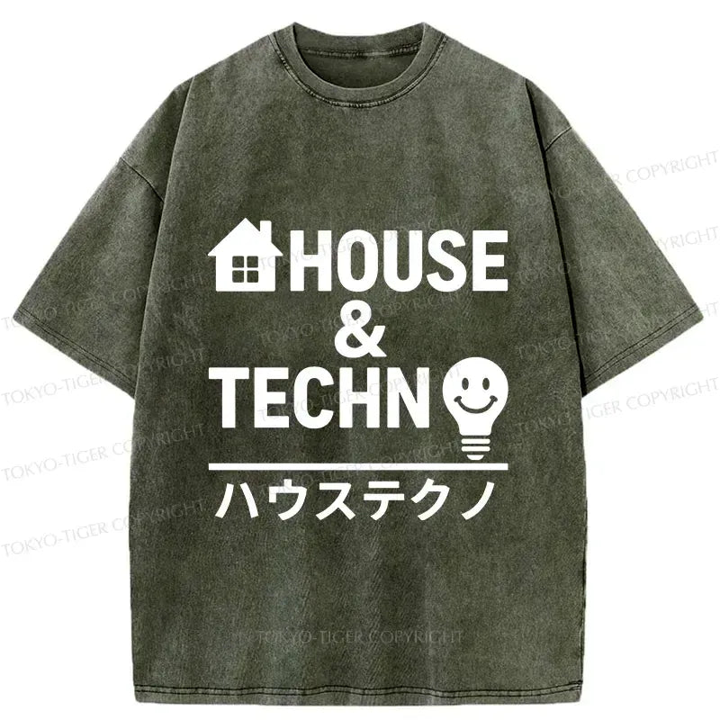 Kyoto-Lion Tech House Washed T-Shirt