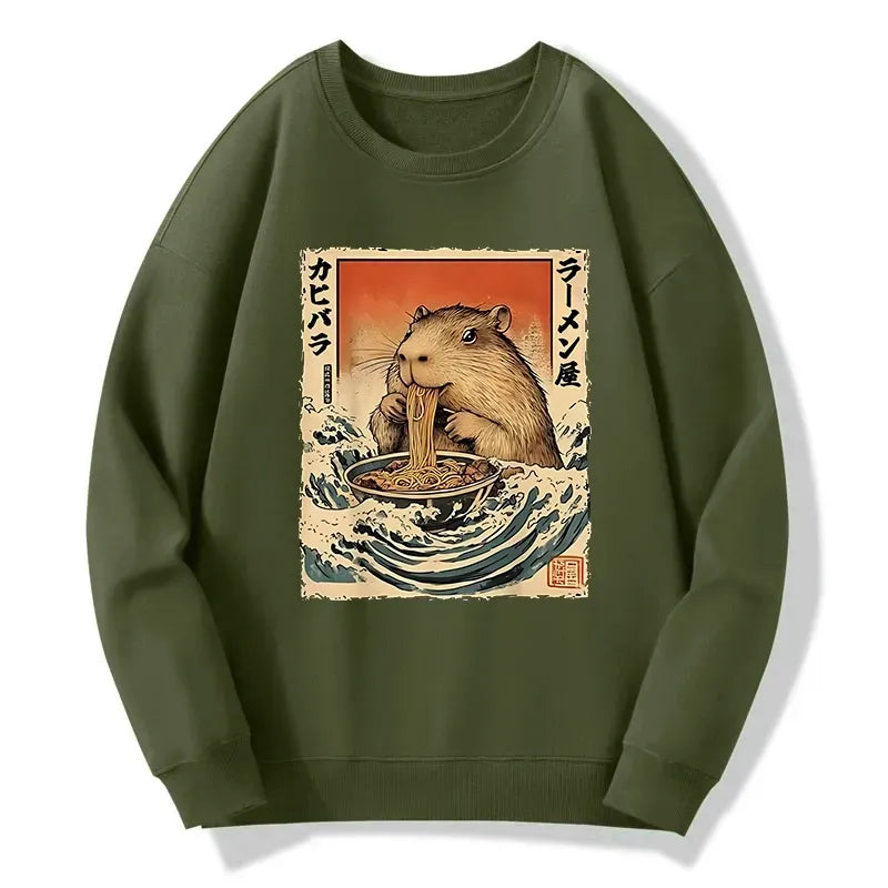 japanese hamster eating ramen sweatshirt