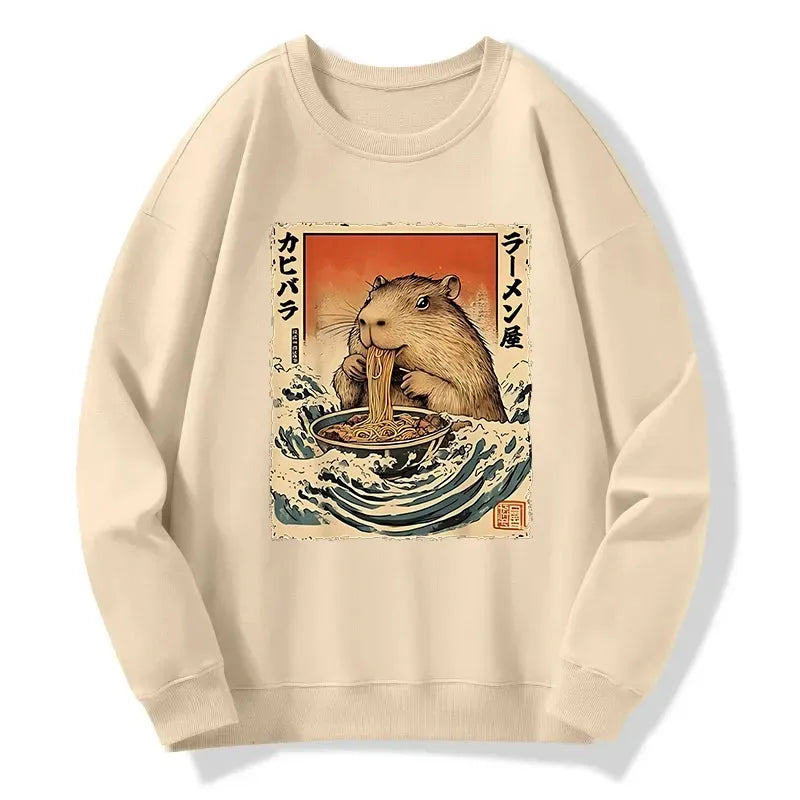japanese hamster eating ramen sweatshirt