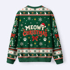 Kyoto-Lion Funny Peeking Cats Fuzzy Christmas Ugly Sweatshirt
