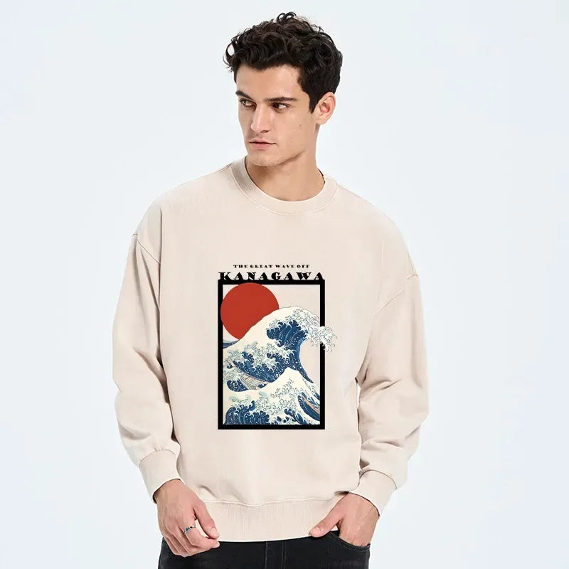 Japanese Wave Washed Sweatshirt Unisex