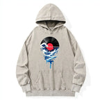Kyoto-Lion Vinyl Records And Waves Washed Hoodie