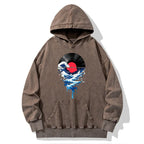 Kyoto-Lion Vinyl Records And Waves Washed Hoodie