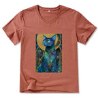 Japanese cat V-Neck T-Shirt for daily wear