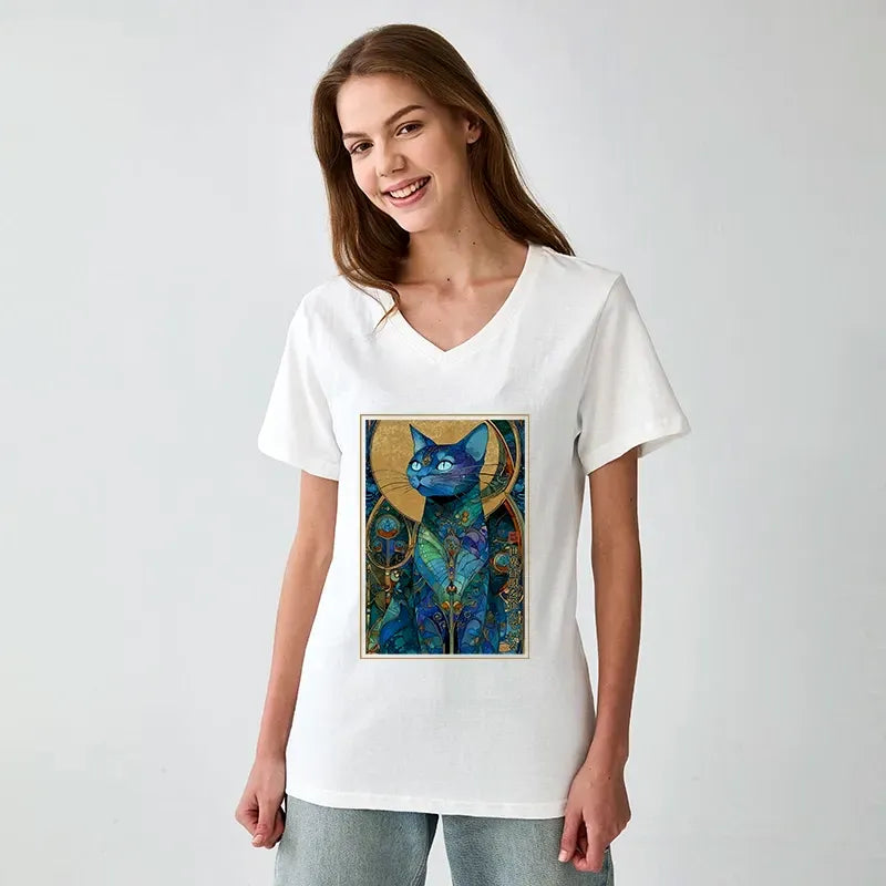 Kyoto-Lion The Cat¡¯s Plan To Rule Them All V-Neck Classic T-Shirt