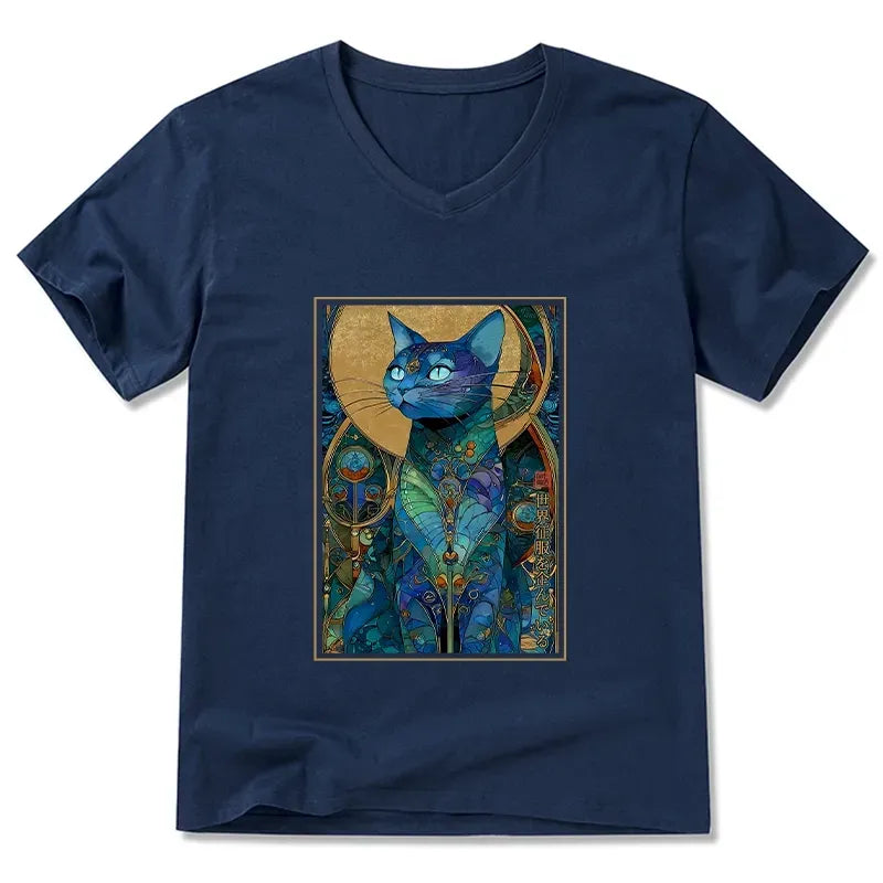 Kyoto-Lion The Cat¡¯s Plan To Rule Them All V-Neck Classic T-Shirt