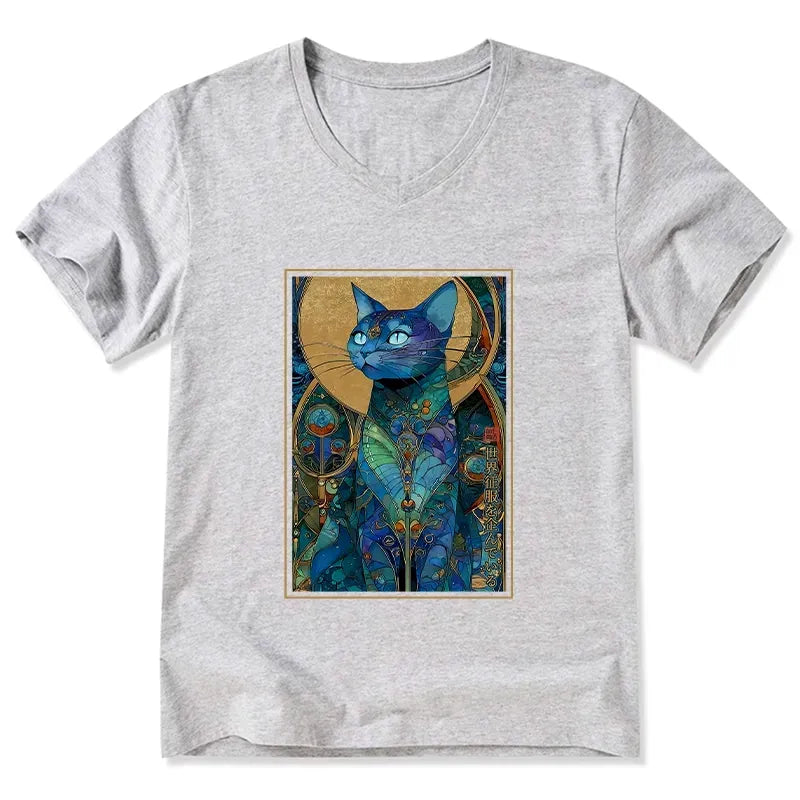 Kyoto-Lion The Cat¡¯s Plan To Rule Them All V-Neck Classic T-Shirt