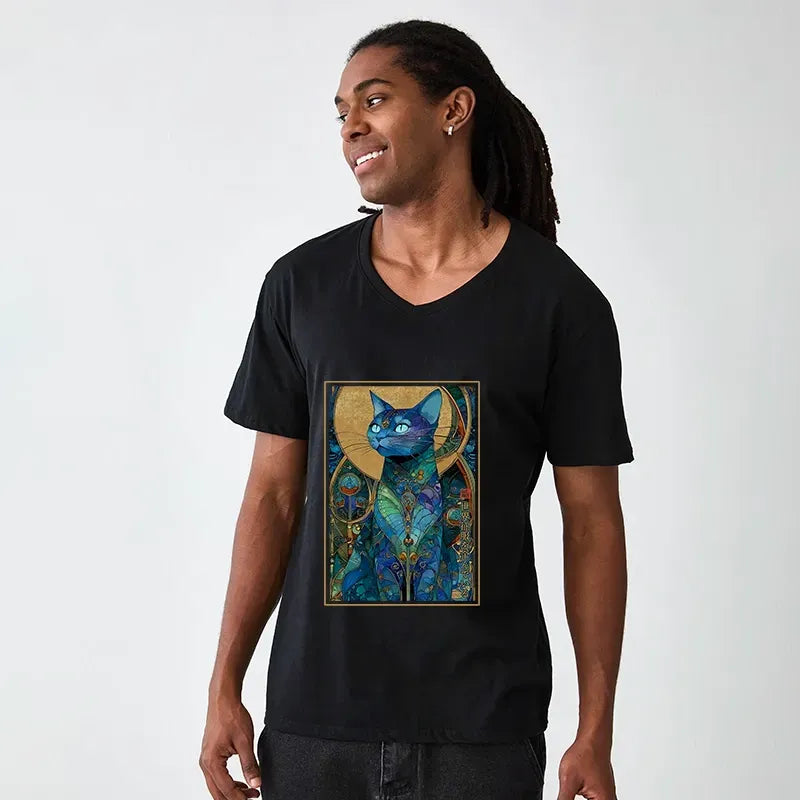 Kyoto-Lion The Cat¡¯s Plan To Rule Them All V-Neck Classic T-Shirt