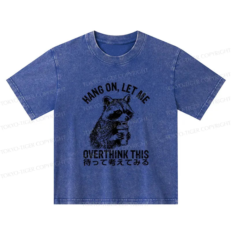 Kyoto-Lion Overthink Raccoon Kids Washed T-Shirt
