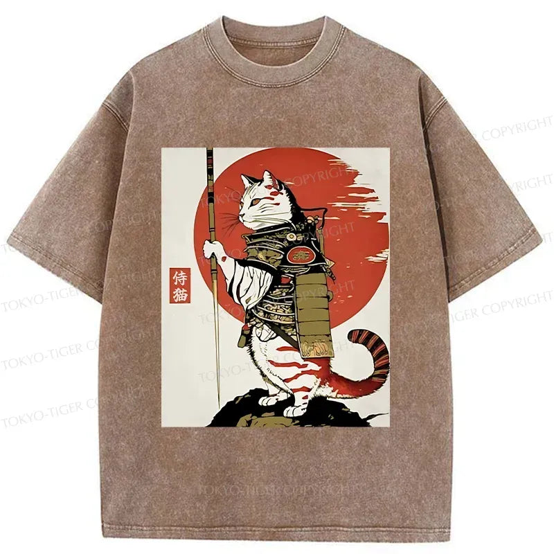 Washed Japanese Ukiyo-e Cat Tee