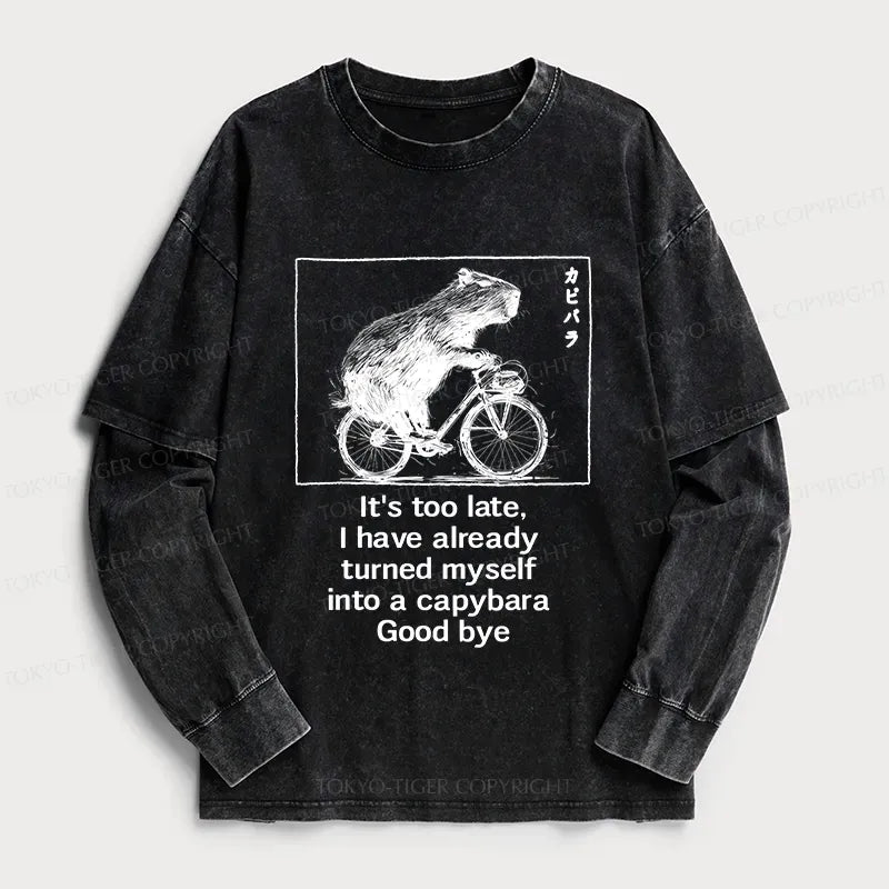 Funny Capybara Bicycle T-shirt for Daily Wear