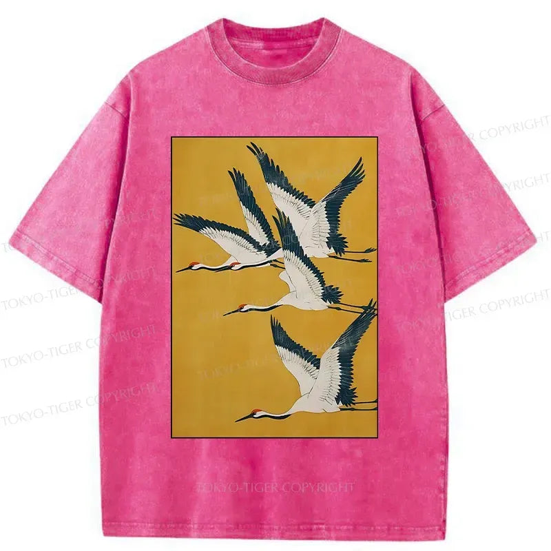 Vintage Japanese Cranes Washed T-Shirt