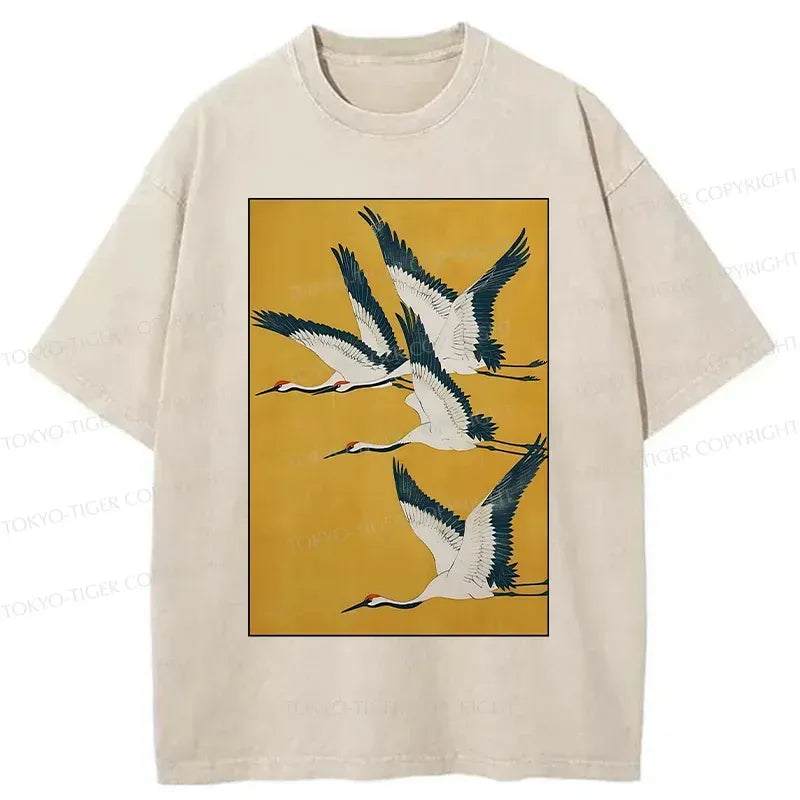 Vintage Japanese Cranes Washed T-Shirt