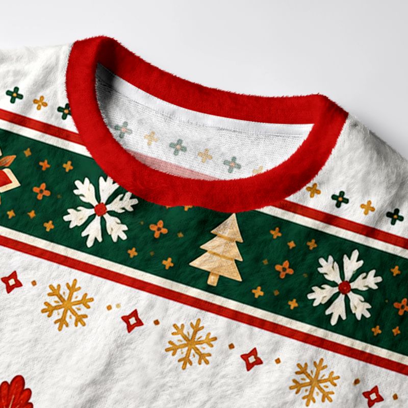 Kyoto-Lion Cat Guard Fuzzy Christmas Ugly Sweatshirt