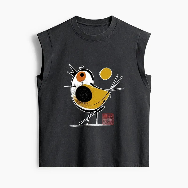 limited edition yellow black bird women tank top