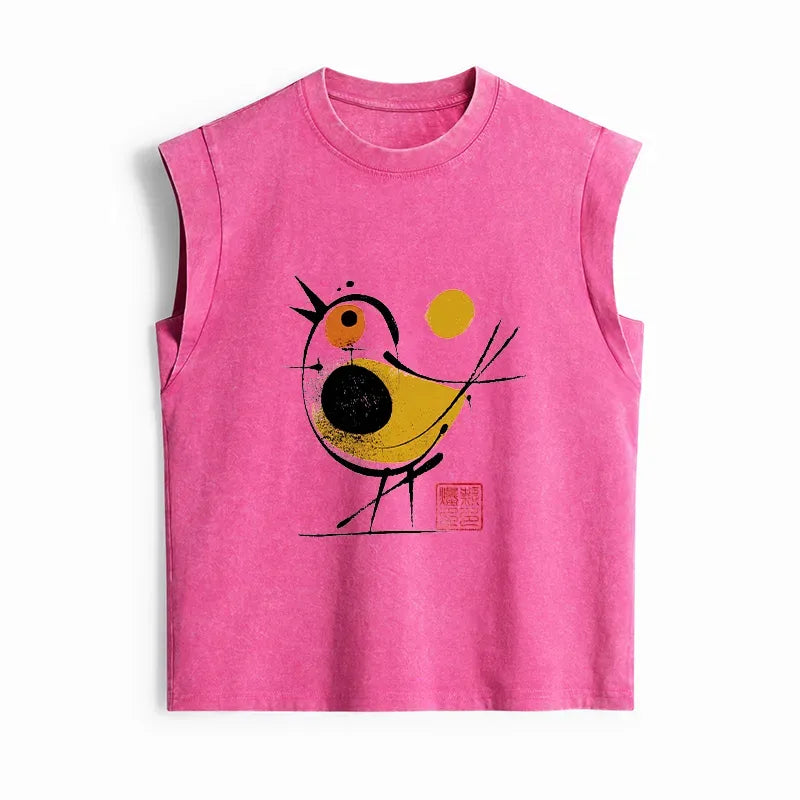 limited edition yellow black bird women tank top
