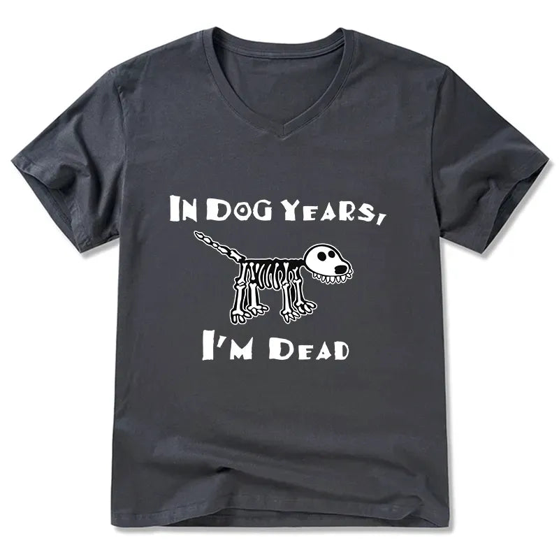 funny meme old dog v-neck t-shirt