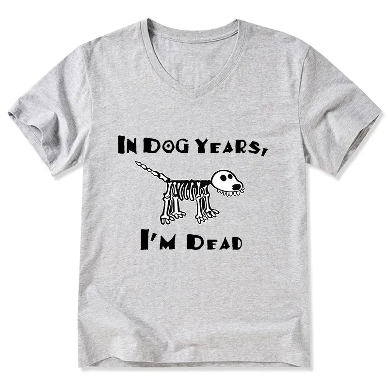funny meme old dog v-neck t-shirt