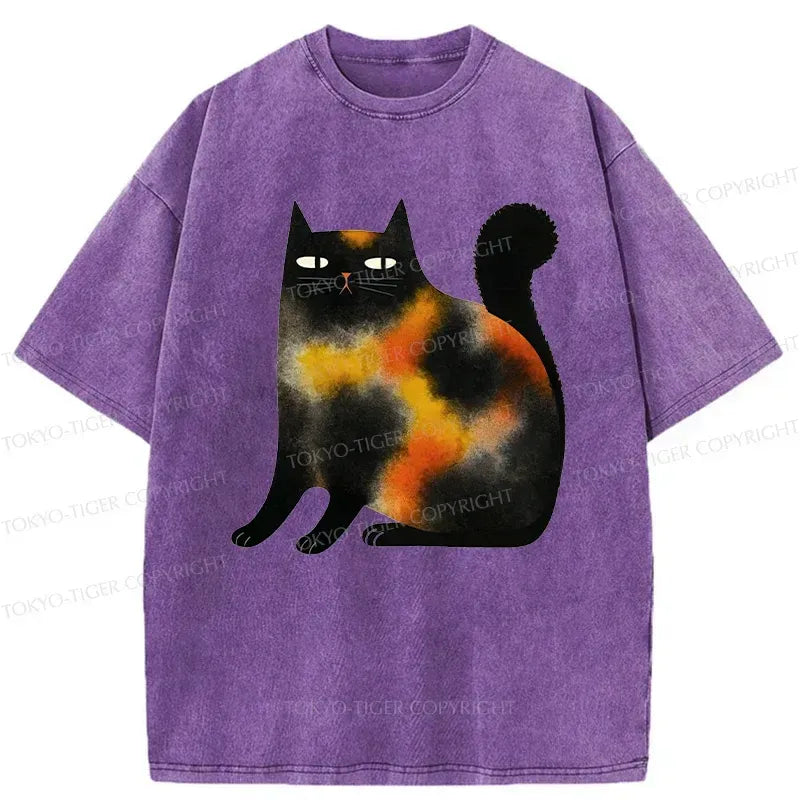 Kyoto-Lion Tie-Dye Kitten Washed T-Shirt