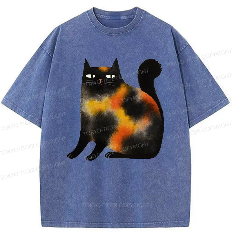 Kyoto-Lion Tie-Dye Kitten Washed T-Shirt