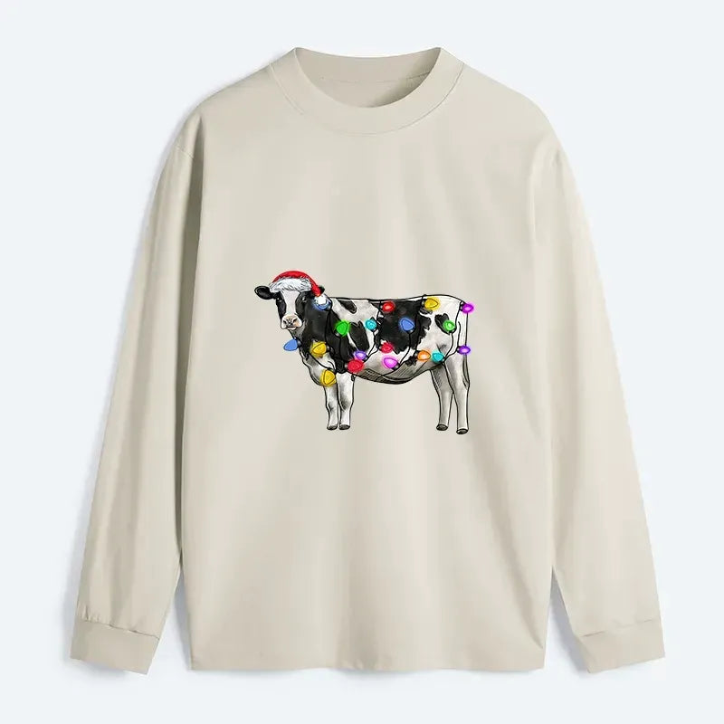 Japanese Christmas Cow Long Sleeve T-Shirt