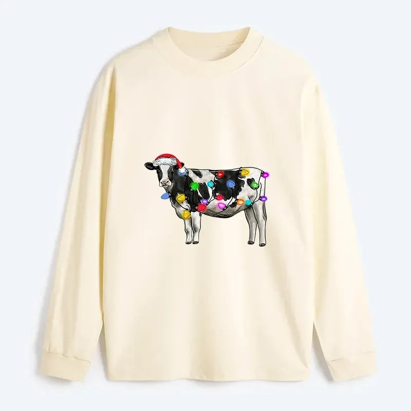 Japanese Christmas Cow Long Sleeve T-Shirt