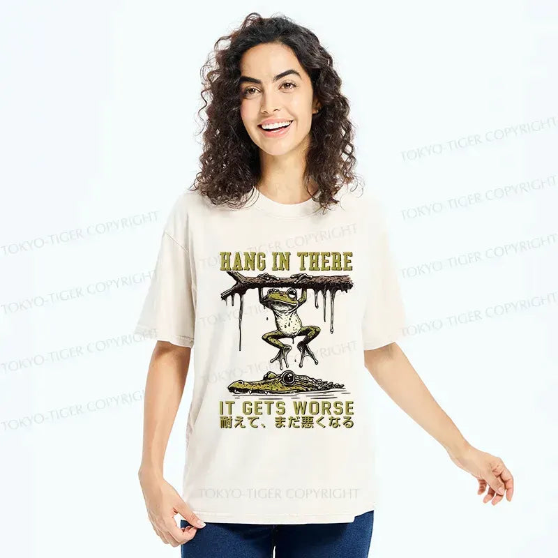 Washed Frog T-Shirt for Daily Wear