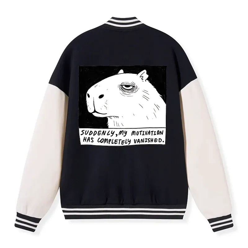 Trendy unisex varsity jacket with embroidered logo