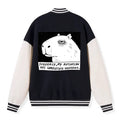 Trendy unisex varsity jacket with embroidered logo