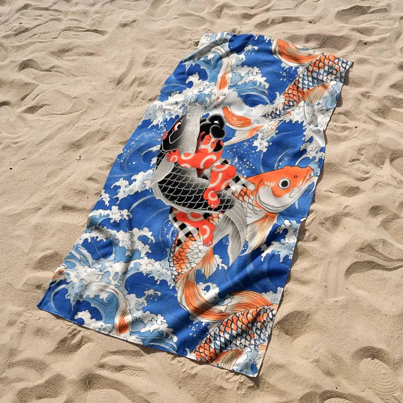 Kyoto Lion Sumo Wrestler Beach Towel Gift Idea