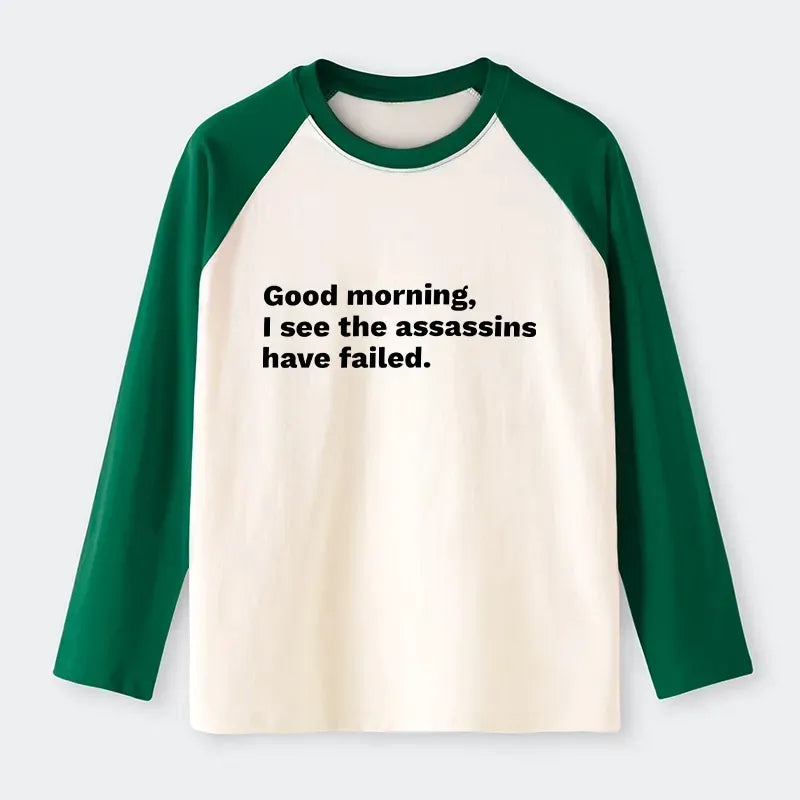 Japanese quote raglan long sleeve tee